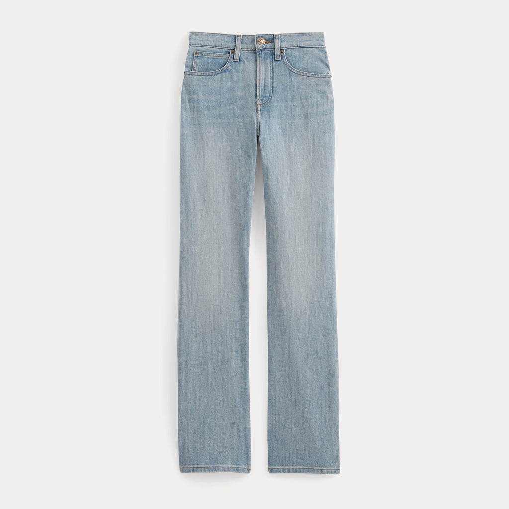 High Waisted Slim Fit Straight Leg Jeans