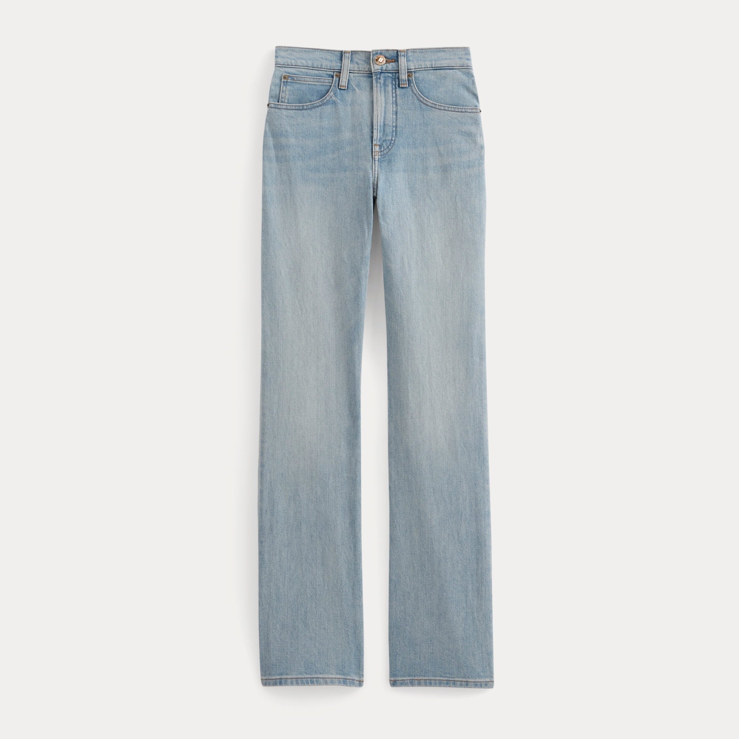 High Waisted Slim Fit Straight Leg Jeans