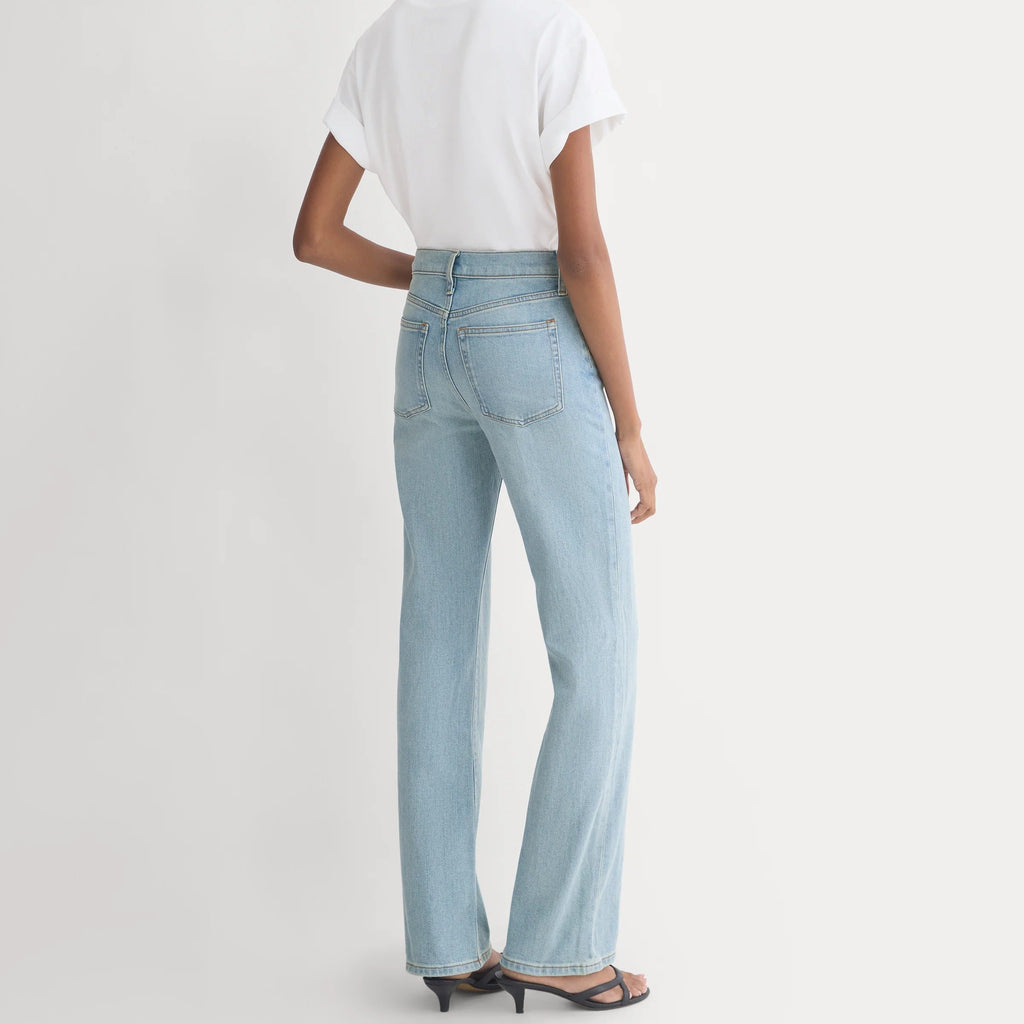High Waisted Slim Fit Straight Leg Jeans