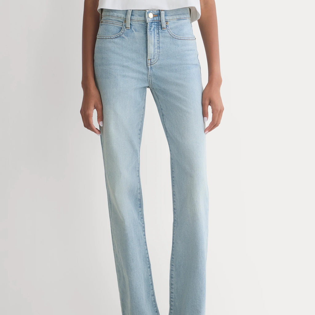 High Waisted Slim Fit Straight Leg Jeans