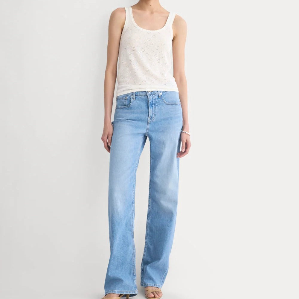 Lace-Trimmed Tank in Fine Linen