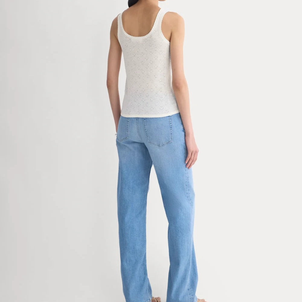 Lace-Trimmed Tank in Fine Linen