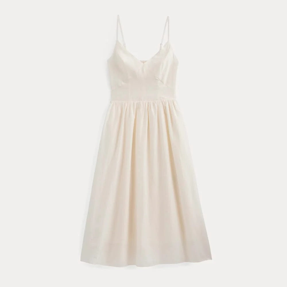Midi Dress in Cotton Silk Voile