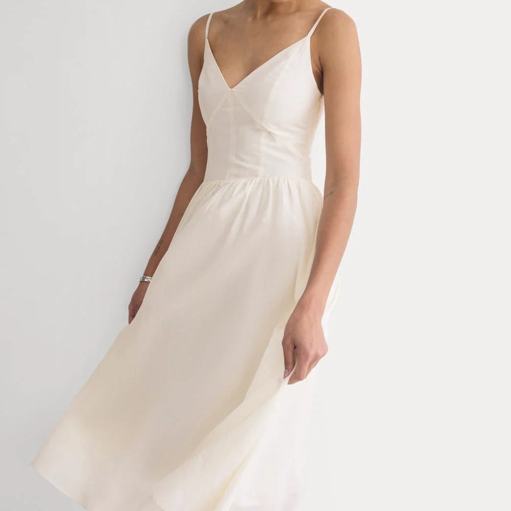 Midi Dress in Cotton Silk Voile