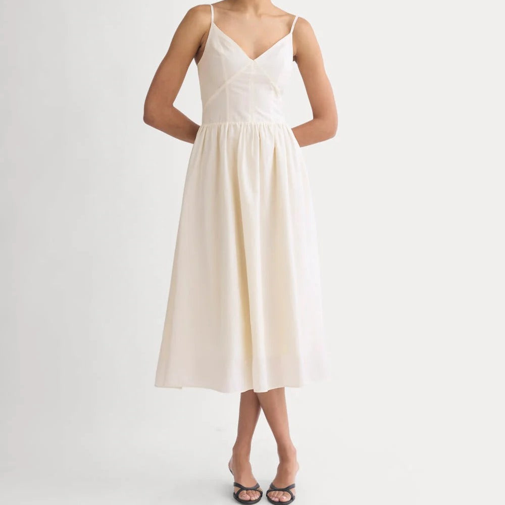 Midi Dress in Cotton Silk Voile