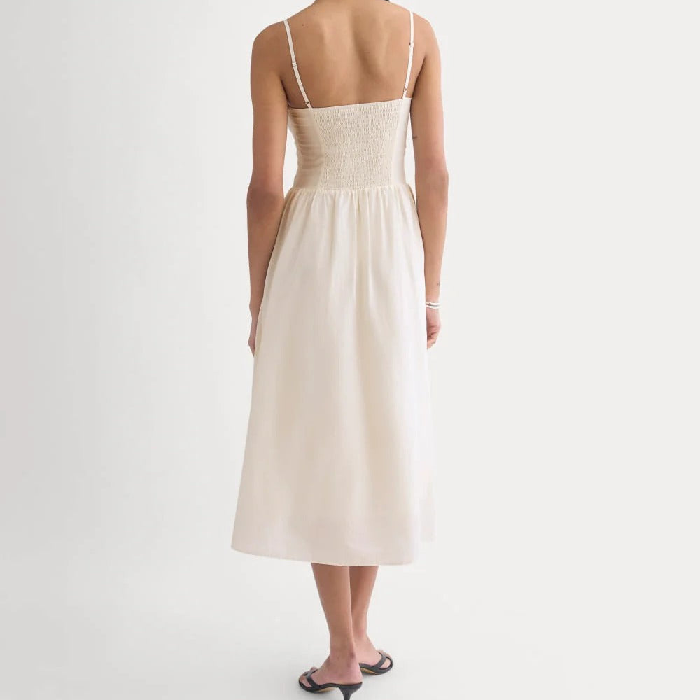 Midi Dress in Cotton Silk Voile