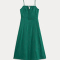 Tie Neck Dress in Stretch Linen
